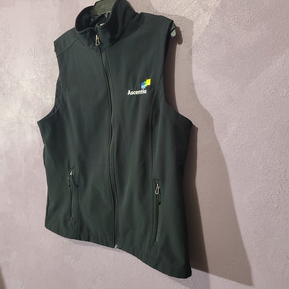 Port Authority Womens Black Semi Fitted Soft Shell‎ Logo Vest Size XXL Fits XL - Picture 2 of 7